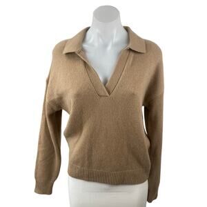 Aritzia Wilfred Luxe 100% Cashmere Clara Womens Brown Long Sleeve Sweater Top XS